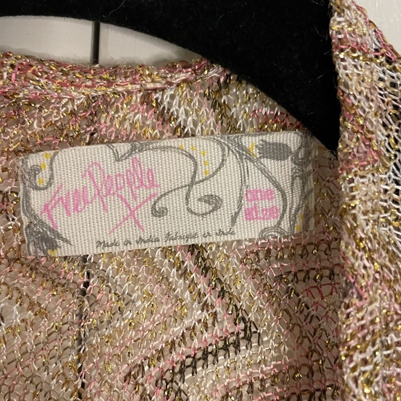 Free People Shimmer Kimono Color Sand - One Size OSFA NWT - Picture 6 of 7